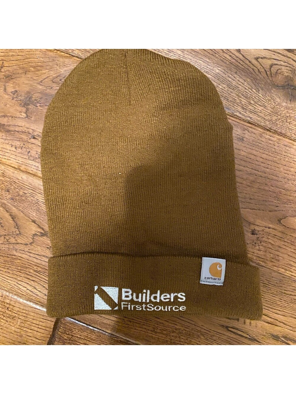Carhartt Brown Beanie Builders FirstSource Logo Unisex One Size Turn Back Warm C